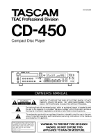 Tascam CD-450 - Owners Manual